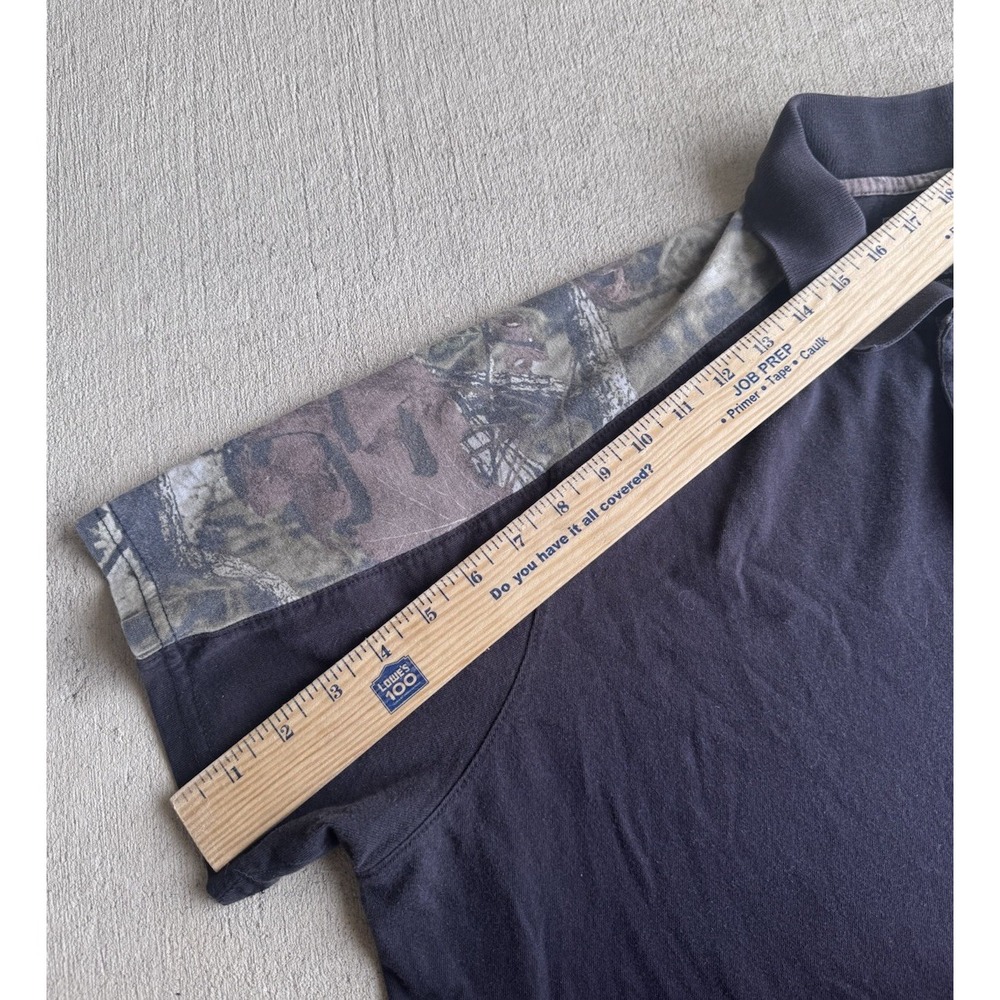 Mossy Oak Shirt Mens Extra Large Break Up Polo Black Camo Short Sleeve Hunting - Picture 7 of 10